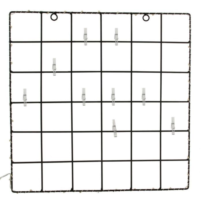 Home Deco Light Mural Portafotos LED con Pinzas para Fotos y Recuerdos, Metal, 36x36 cm 2