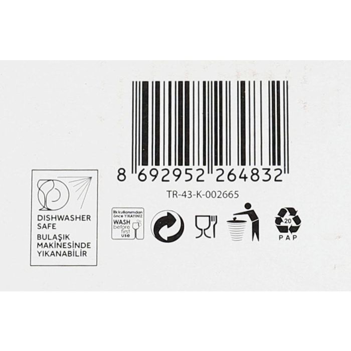 LAV Set 6 Vasos con Asa 270 cc Modelo Helen Medidas 10x7.3x10 cm (8 Cajas)