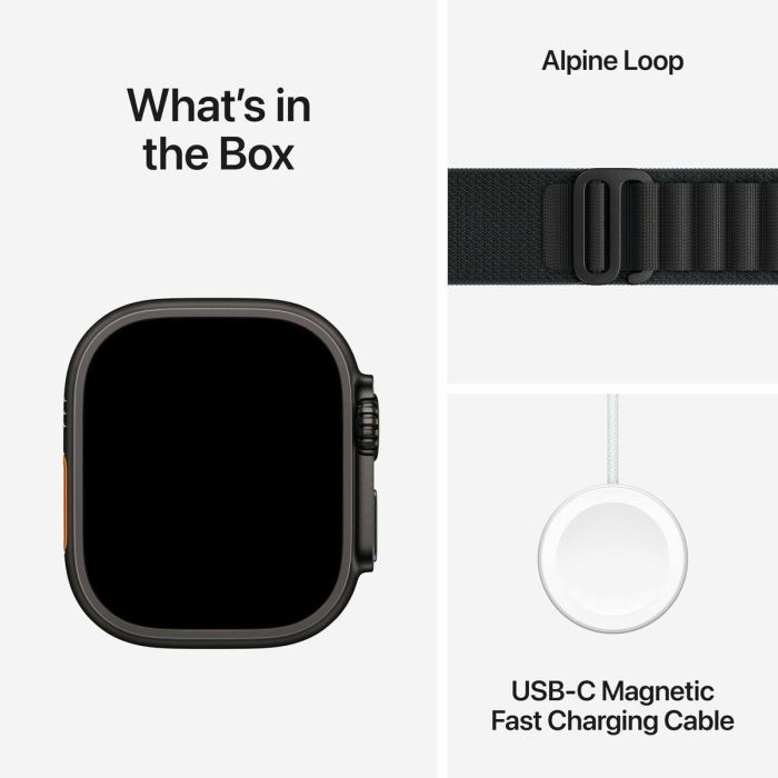 Apple Watch Ultra 3 Titanium Cellular 49mm, Alpine Loop Negro (Talla M) 2