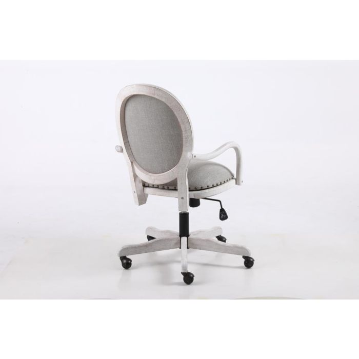 Silla Home Office DKD Home Decor Gris Claro Blanco 50 x 88 x 52 cm 4