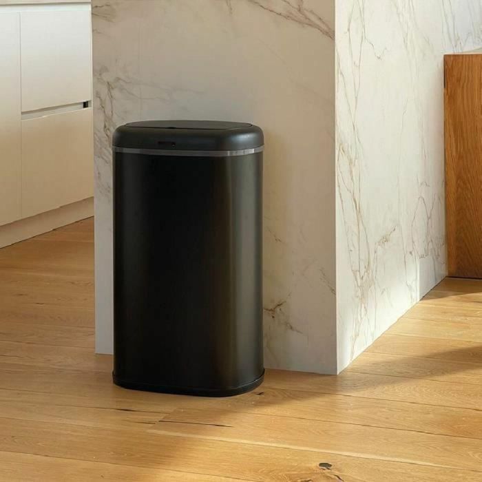 Kitchen Move LOGAN Cubo de Basura Automático de Cocina, 58 L, Acero Inoxidable Negro Mate, Rectangular, con Borde, 4 Pilas LR06 (No Incluidas) 1 Kitchen Move LOGAN Cubo de Basura Automático de Cocina, 58 L, Acero Inoxidable Negro Mate, Rectangular, con Borde, 4 Pilas LR06 (No Incluidas) 1