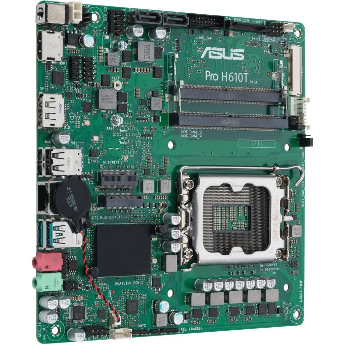 ASUS PRO H610T-CSM Placa Base Intel H610 LGA 1700 mini ITX, Compatible con Intel Celeron, Core i3/i5/i7/i9, DDR5-SDRAM, 90MB1G60-M0EAYC 2