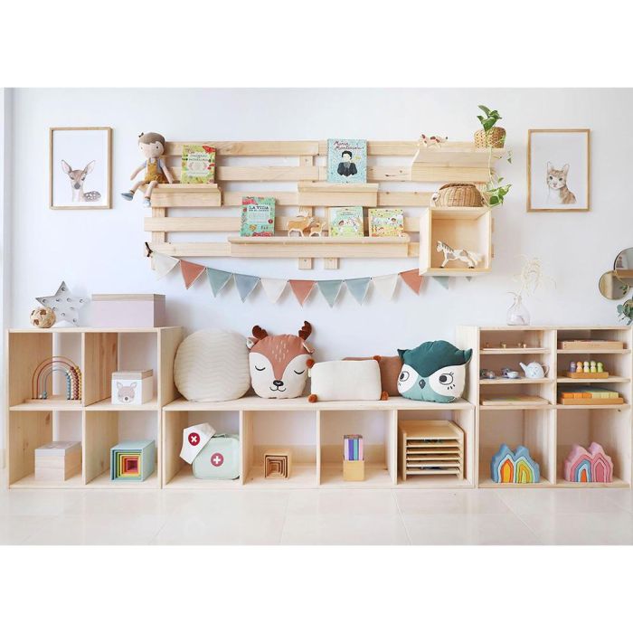 Astigarraga Estantería Modular 6 Cubos Dinamic Pino Macizo 70,8 x 70,8 x 33 cm 1