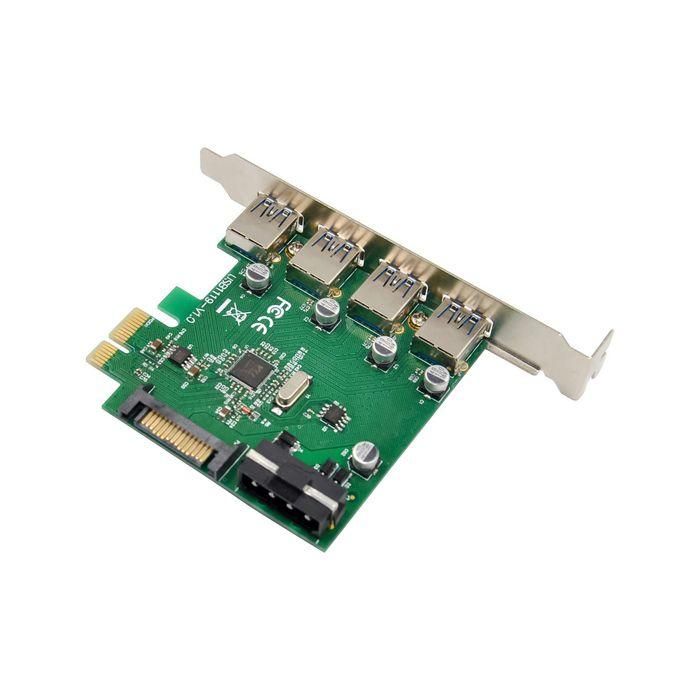MicroConnect Tarjeta de expansión PCIe USB 3.0 con 3+1 puertos compatible con Linux/Win 1