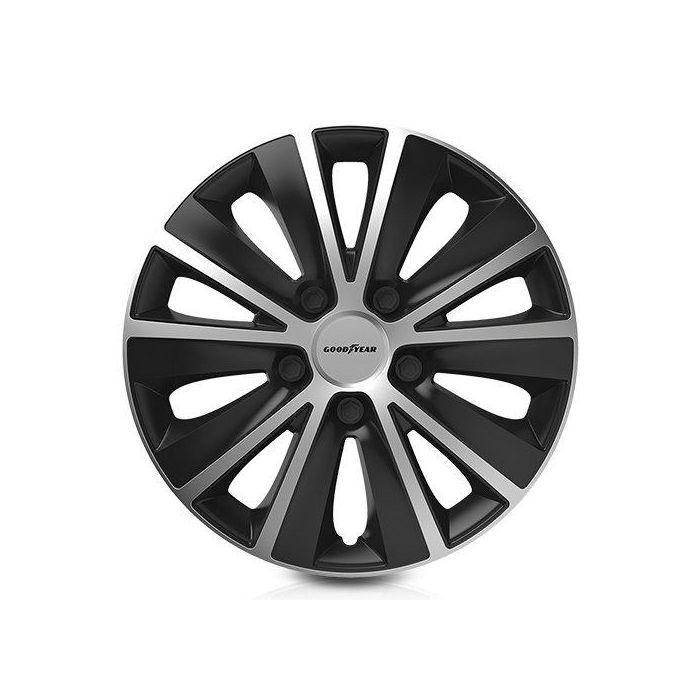 Goodyear Cs1 GOD9054 Tapacubos Monaco Bicolor 15" Negro-Plata, Juego de 4, Diseño robusto, Aspecto llanta aleación, Fácil instalación. 1 Goodyear Cs1 GOD9054 Tapacubos Monaco Bicolor 15" Negro-Plata, Juego de 4, Diseño robusto, Aspecto llanta aleación, Fácil instalación. 1
