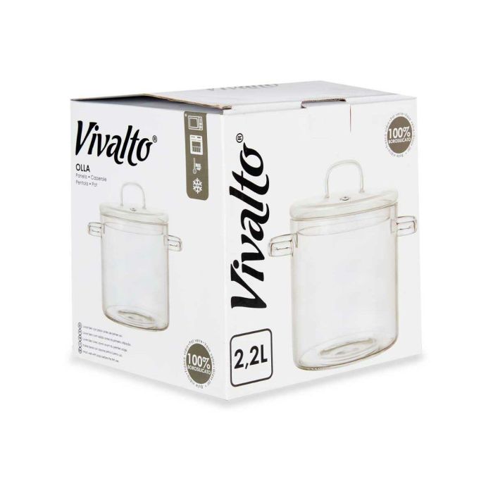 Olla con Tapa Vivalto TP-HM05-2200/BHA1 Transparente Vidrio de Borosilicato 15,3 x 19,5 x 21 cm 2 Olla con Tapa Vivalto TP-HM05-2200/BHA1 Transparente Vidrio de Borosilicato 15,3 x 19,5 x 21 cm 2
