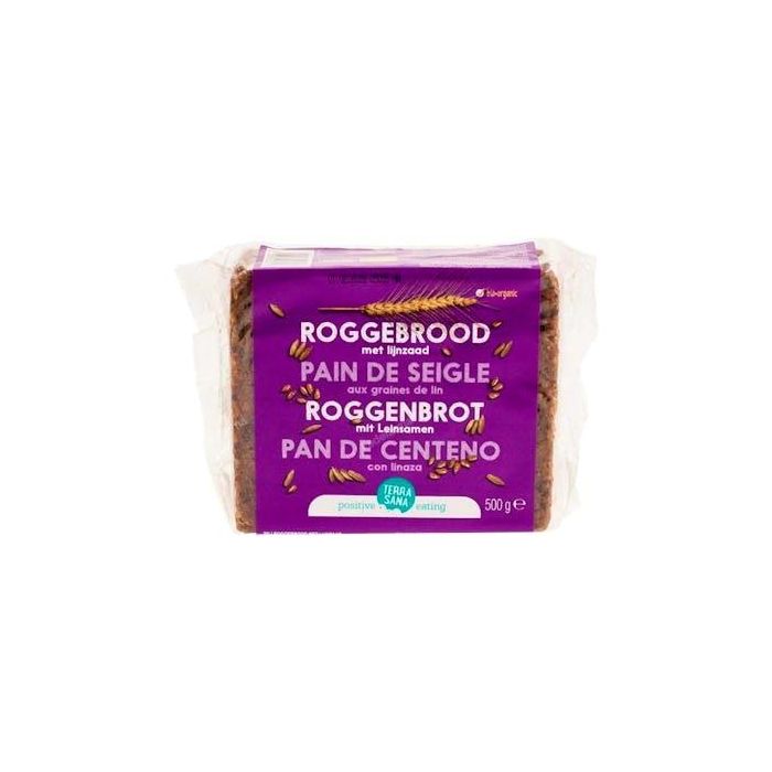TERRASANA Pan de Centeno con Lino Integras 500g Bio Vegan