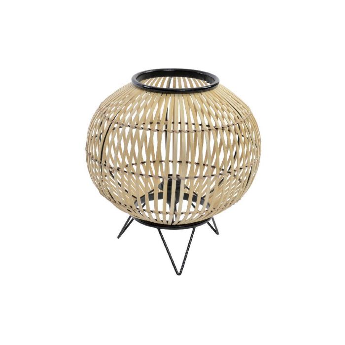 Lampara Sobremesa Tropical DKD Home Decor Marron Negro 36 x 37 x 36 cm