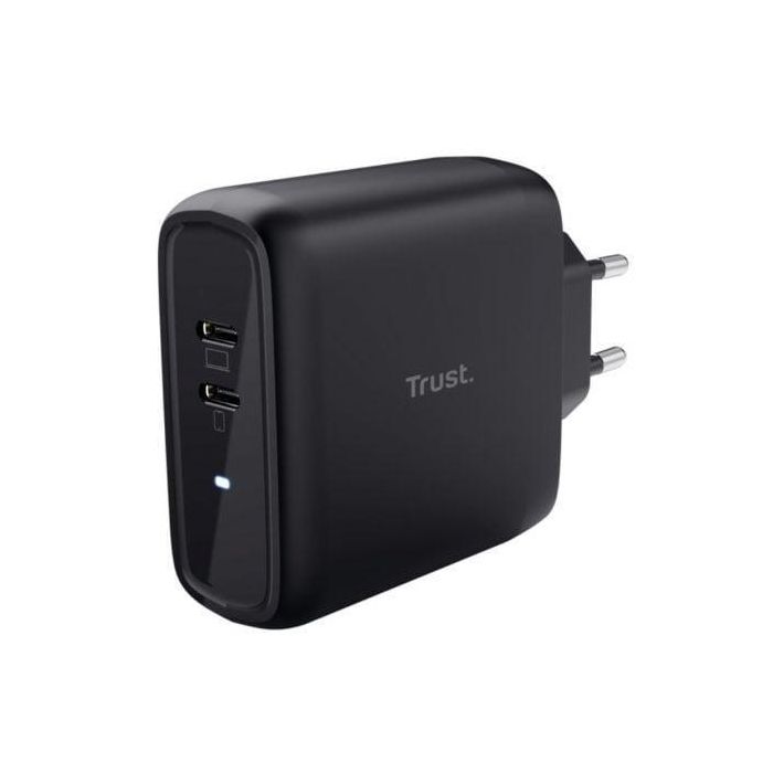 Cargador de Pared Trust Maxo 65W 2P/ 2xUSB Tipo-C/ 65W Cargador de Pared Trust Maxo 65W 2P/ 2xUSB Tipo-C/ 65W