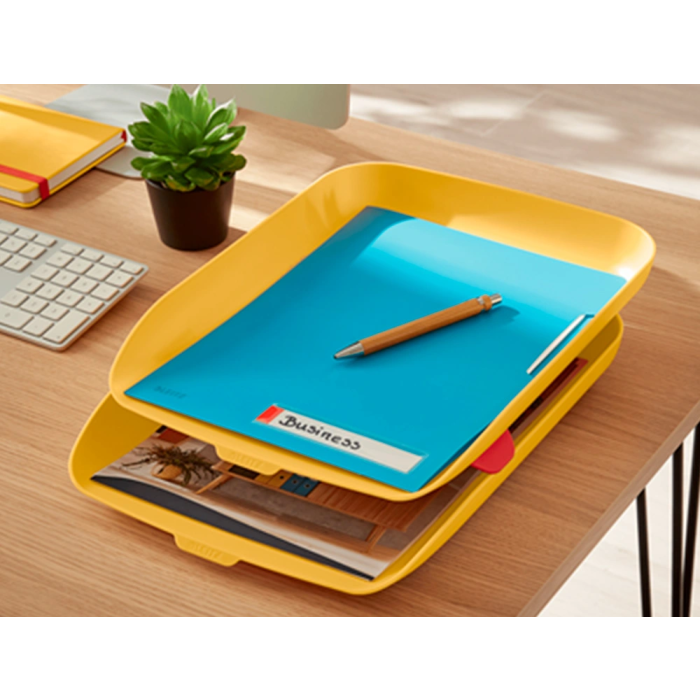 Bandeja Sobremesa Leitz Cosy Amarillo Set De 2 3