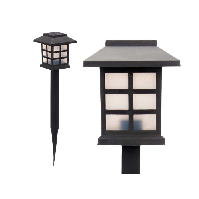 Baliza Solar Exterior Cuadrada Ibergarden 8.5x29.5x8.5 cm, Negro (6 Unidades) 1