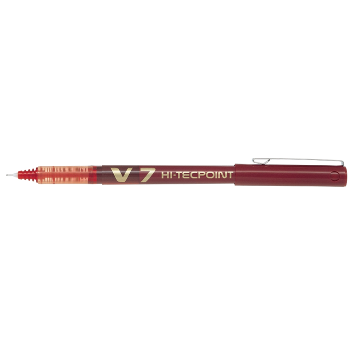 Pilot V-7 Rotulador punta aguja, tinta líquida, color rojo, trazo 0.7 mm 1