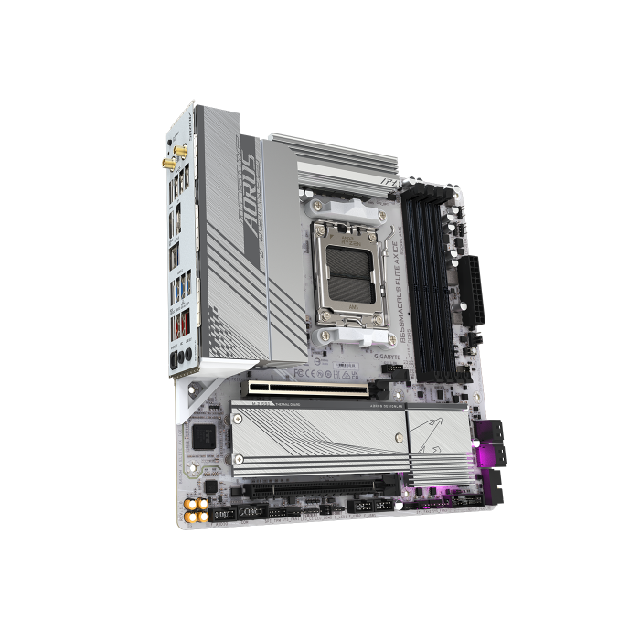 GIGABYTE B650M AORUS ELITE AX ICE Placa base para AMD Ryzen 9000 Series, DDR5, PCIe 5.0, WiFi 6E, LAN 2.5GbE 2