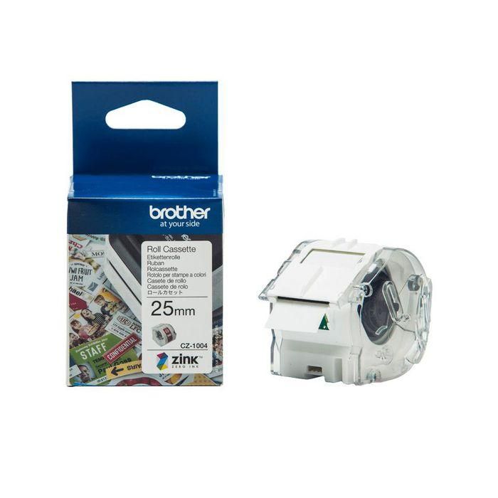 Brother CZ-1004 Cinta Adhesiva a Todo Color, 25mm x 5m, Tecnología ZINK Zero-Ink 0 Brother CZ-1004 Cinta Adhesiva a Todo Color, 25mm x 5m, Tecnología ZINK Zero-Ink 0