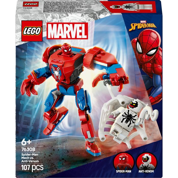 Lego Juego de Construcción Armadura Robótica de Spider-Man vs Anti-Venom Marvel para +6 años
