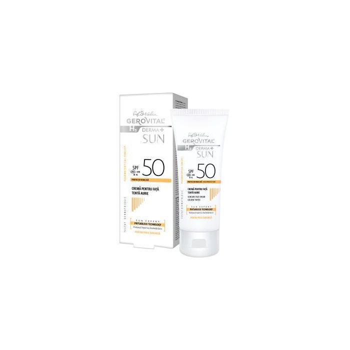 Gerovital Crema Solar SPF50 Tono Dorado 50ml Protección UVA/UVB/VL/IR