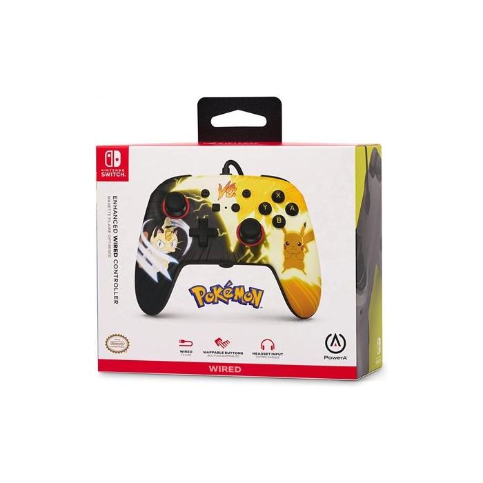 Enhanced Mando Con Cable Nintendo Switch Pikachu Vs. Meowth POWER A NSGP0039-02 6