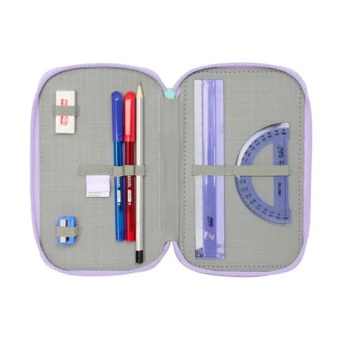 Plumier Triple Frozen Spirit Lila 12,5 x 19,5 x 5,5 cm 37 Piezas 3