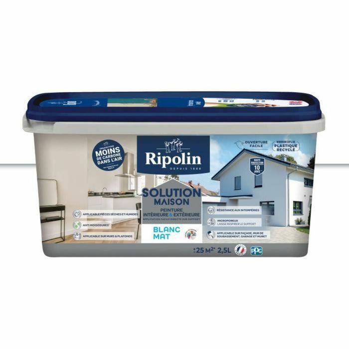 Ripolin RIP3174264795075 Pintura Interior Blanca Mate, 2,5 L Ripolin RIP3174264795075 Pintura Interior Blanca Mate, 2,5 L