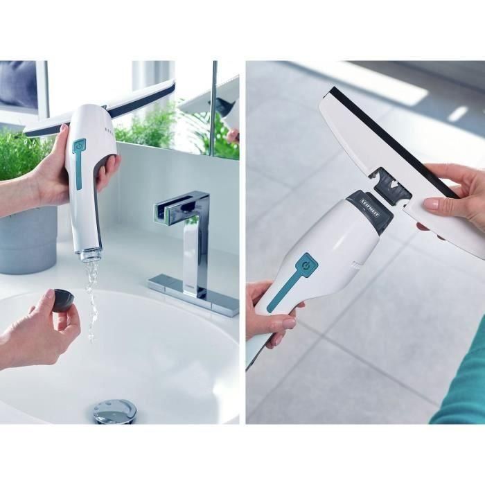 LEIFHEIT 51030 - Juego de aspirador de ventanas Nemo - Depósito de 60ml - Autonomía de 45min - IPX7 - Diseño ergonómico y delgado - Resistente al agua 2