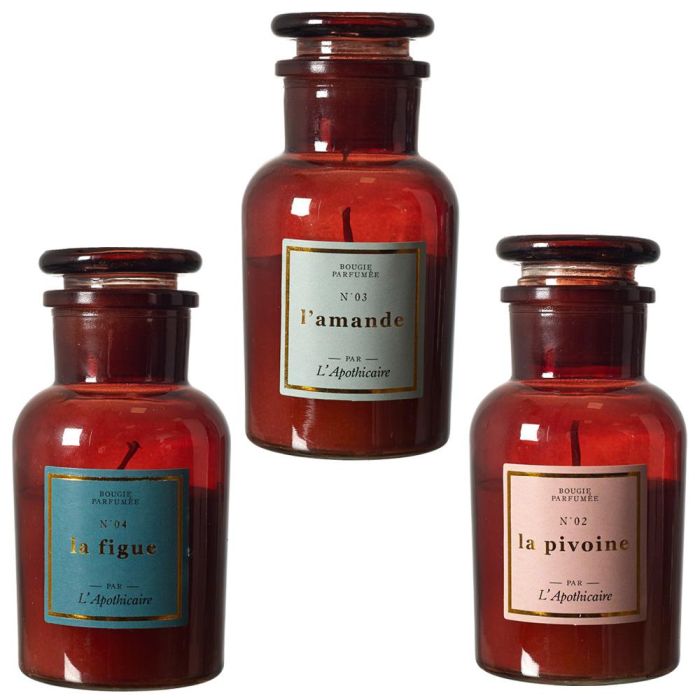 Home Deco Factory Vela Perfumada Apothicaire Vidrio Tintado 90g Cera - Altura 11 cm Aromas Surtidos 2