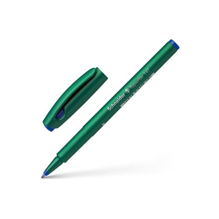 Schneider Rotulador Fineliner Topwriter 147, Punta Fina 0.6mm, Tinta Azul, Duradero y Cap-Off (Pack de 10 Unidades) (10 Unidades)