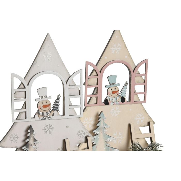 DKD Home Decor Decoracion Navidad Fantasia Blanco Rosa 5 x 23 x 14.5 cm (4 Unidades) 1