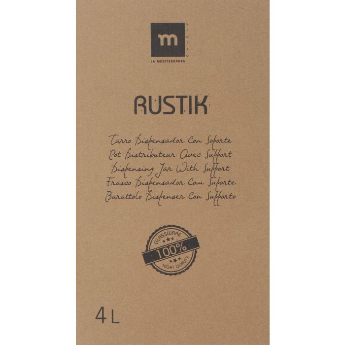 Inde Tarro Dispensador con Grifo 4L y Soporte de Metal, Medidas 17.4 x 30.5 x 16.9 cm 6