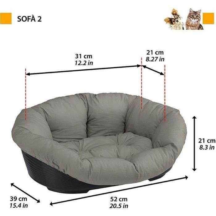 Ferplast FER8010690093741 Cesta Sofá 2 con cojín estampado 1 Ferplast FER8010690093741 Cesta Sofá 2 con cojín estampado 1
