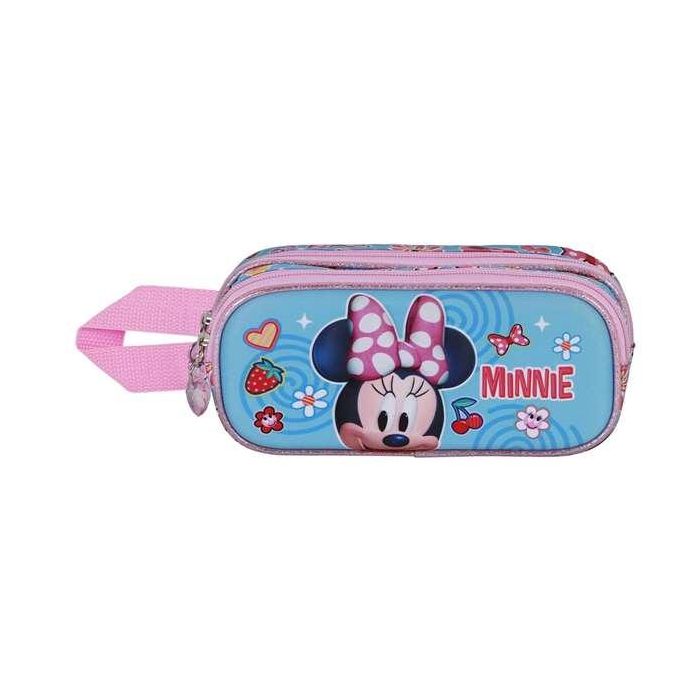 Karactermania Estuche Portatodo Doble 3D Minnie Mouse Happiness, Escolar con Relieve, 2 Compartimentos, Azul, 22x8x9,5 cm 2