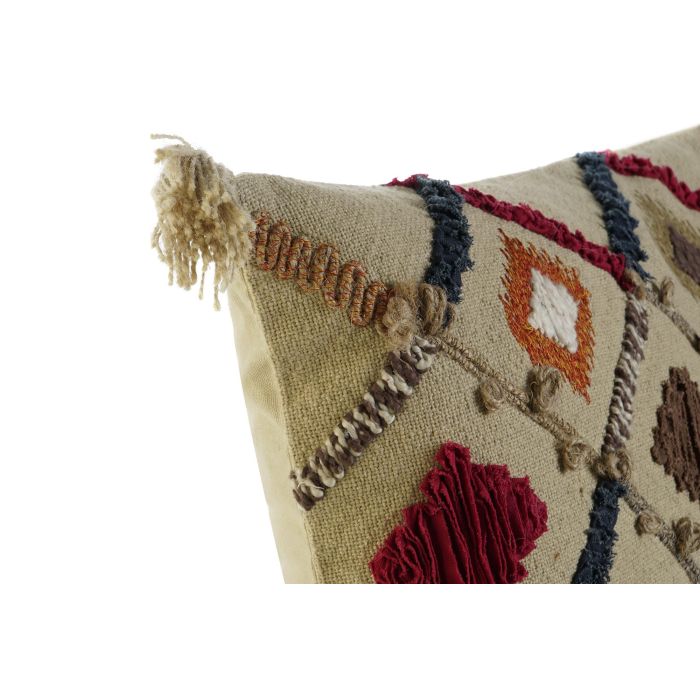 DKD Home Decor Funda Cojín Decorativa Multicolor de Algodón y Poliéster con Diseño de Flecos y Cierre de Cremallera 40 x 60 cm 6
