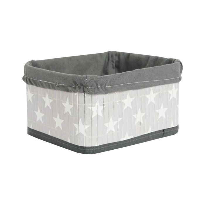 Juego de Cestas DKD Home Decor Blanco Gris Bambú Madera MDF Estrellas 51 x 35 x 33 cm 4