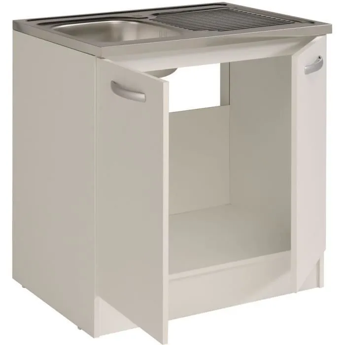 Parisot Mueble Bajo Fregadero Spring SPRING239754 2 Puertas Blanco L80 x P57,6 x H84,2 cm 1