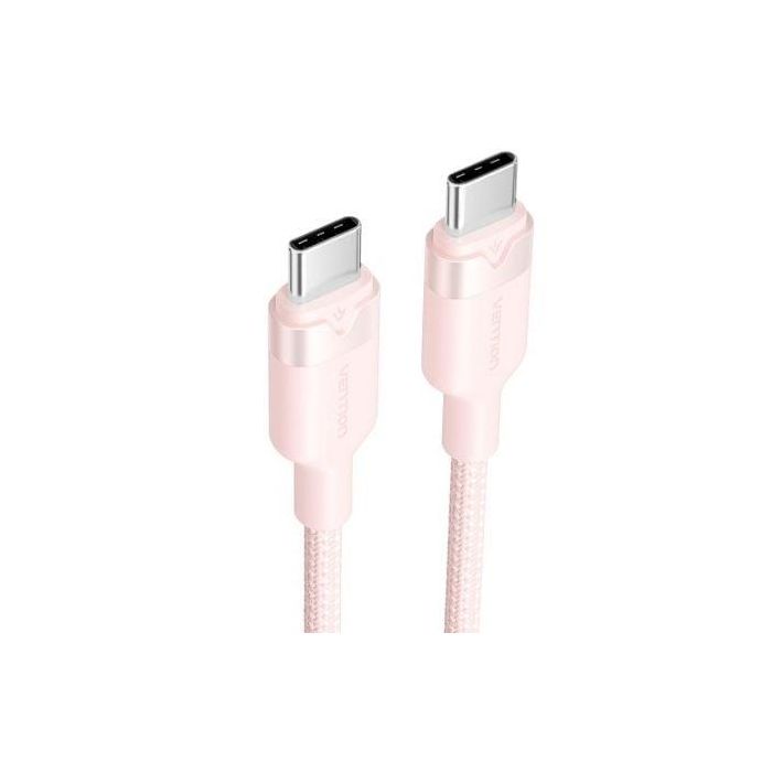 Cable USB 2.0 Tipo-C 3A Vention TRDPF/ USB Tipo-C Macho - USB Tipo-C Macho/ Hasta 60W/ 480Mbps/ 1m/ Rosa 1