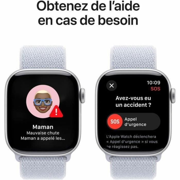 Apple Watch Series 10 GPS + Cellular - 42 mm - Caja de aluminio plateada - Correa Loop deportiva Cloud azul 1