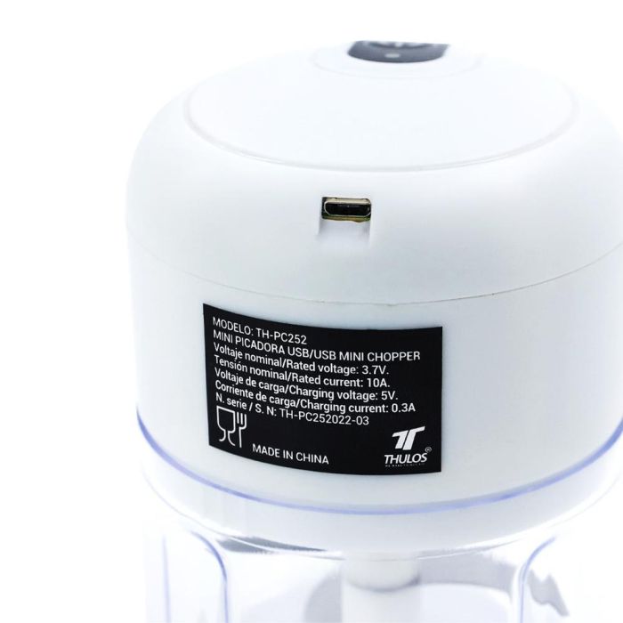Thulos Mini Picadora TH-PC252 250ml 30W USB, Cuchillas Acero Inoxidable 1