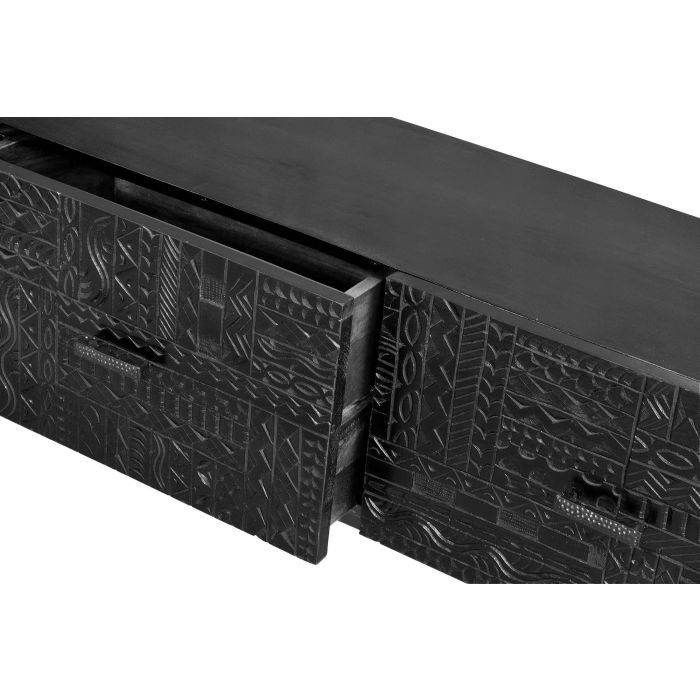 Giner y Colomer Mueble TV Madera de Mango Macizo con Cajones, Nogal Oscuro, 180 cm 4 Giner y Colomer Mueble TV Madera de Mango Macizo con Cajones, Nogal Oscuro, 180 cm 4