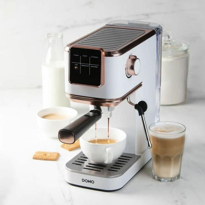 Domo DO746K Cafetera Espresso 3 en 1 - 1350 W - 20 Bares - Blanco/Rosa 1