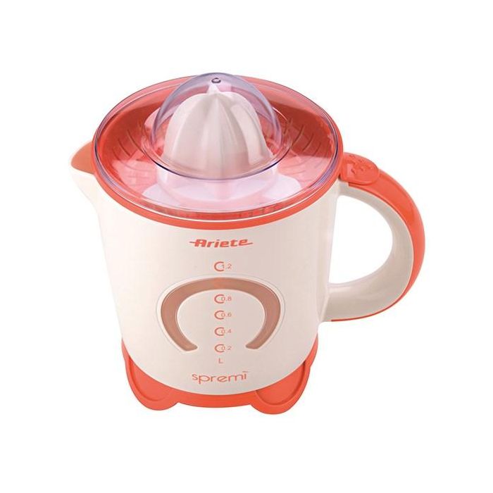 Ariete 408/00 Exprimidor SPREMÎ Blanco/Naranja 1.2L 40W con 2 Conos Intercambiables y Filtro para Pulpa Ariete 408/00 Exprimidor SPREMÎ Blanco/Naranja 1.2L 40W con 2 Conos Intercambiables y Filtro para Pulpa