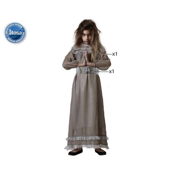 Disfraz Vestido Largo Gótico Halloween Fantasma para Niña Infantil 10-12 Años Gris Polyester Disfraz Vestido Largo Gótico Halloween Fantasma para Niña Infantil 10-12 Años Gris Polyester