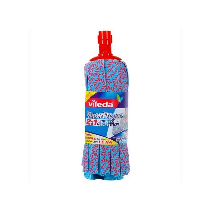 Vileda Recambio Superfregona Normal con Microfibra, Limpieza Profunda, Azul