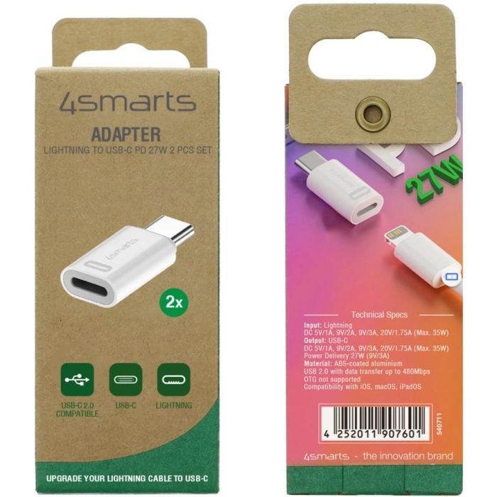 4smarts Adapter Lightning auf USB-C PD 27W 2er Set 3
