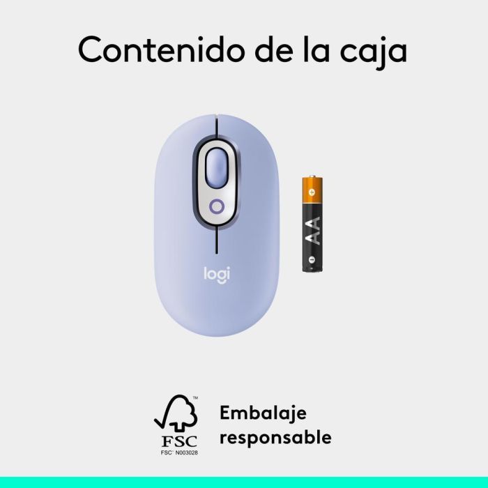 Logitech Ratón Inalámbrico Pop Mouse Lila - Alta Precisión, Personalizable, Multidispositivo 9