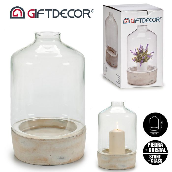 Invernadero Cristal Base Piedra Gr Giftdecor 18X29CM (4 Unidades) 3 Invernadero Cristal Base Piedra Gr Giftdecor 18X29CM (4 Unidades) 3