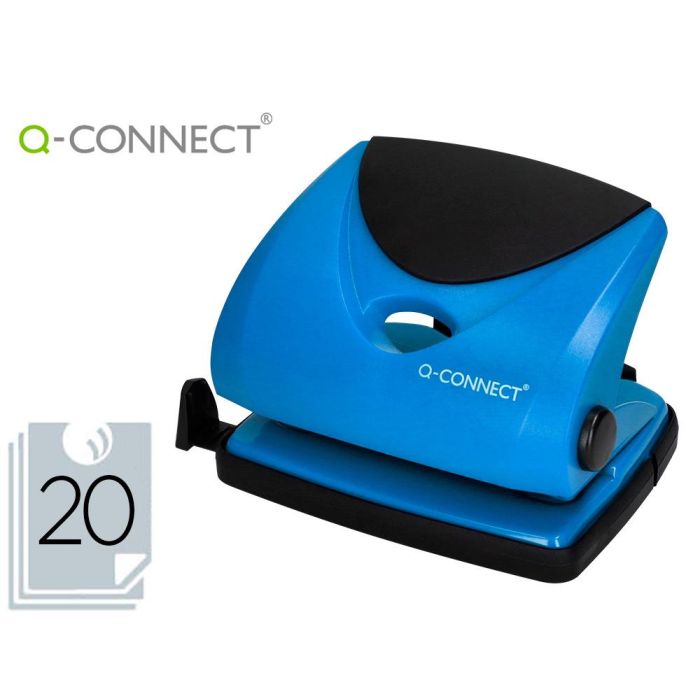 Taladrador Q-Connect Kf02155 Azul Abertura 2 mm Capacidad 20 Hojas