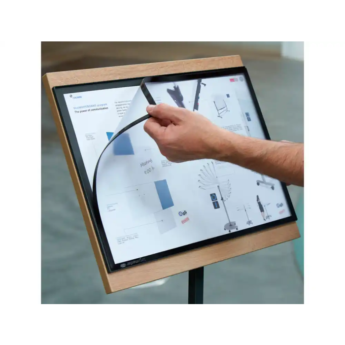 Rocada Expositor magnético suelo rotativo 360 Din A3 altura ajustable 5