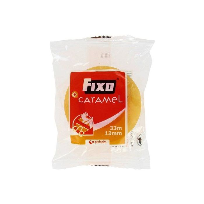Cinta Adhesiva Fixo Caramel Rollo 33X12 24 unidades