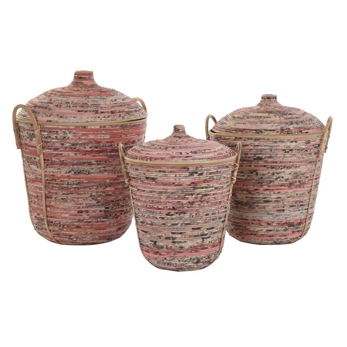 Cesta Boho DKD Home Decor Melocoton Natural 51 x 67 x 51 cm Set de 3 3 Cesta Boho DKD Home Decor Melocoton Natural 51 x 67 x 51 cm Set de 3 3