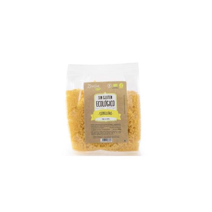 ZEALIA Estrellitas Bio Sin Gluten Vegano 250g de Maíz y Arroz Pasta Alimenticia Ecológica