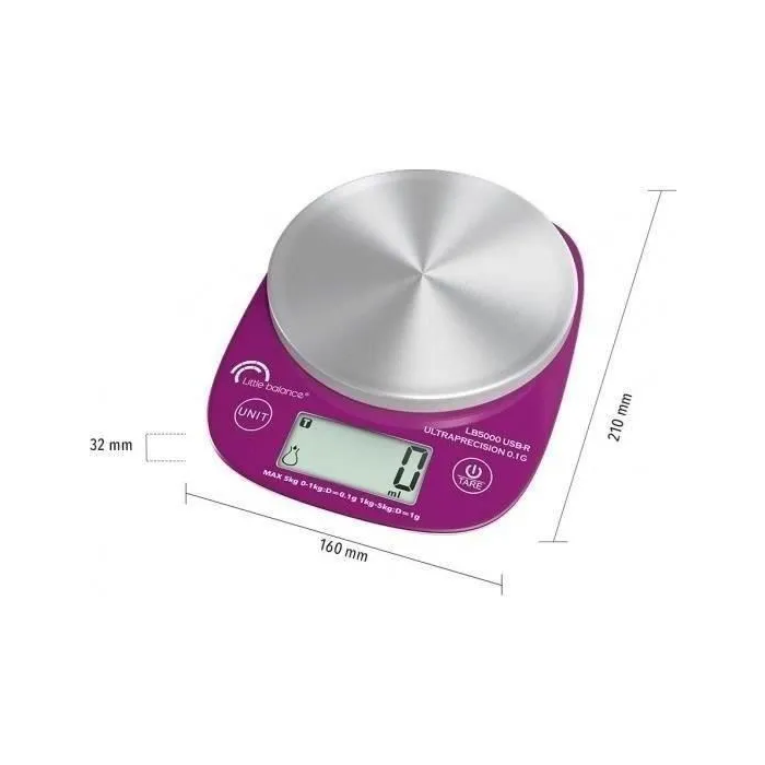 Little Balance LB 5000 Pro Inox 5.1 Báscula Culinaria Ultraprecisión USB Reparable 3